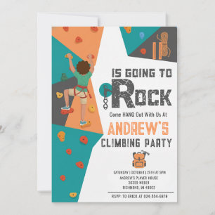 Invitación de cumpleaños de escalada en roca para