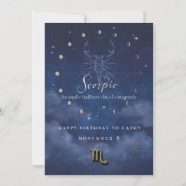 Invitación de cumpleaños de Escorpio Zodiaco