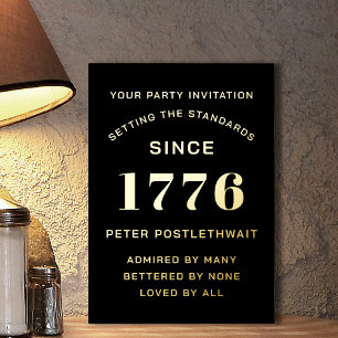 Invitación de cumpleaños de escritura moderna, neg