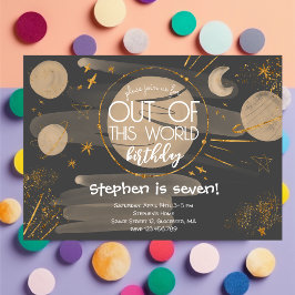 Invitación de cumpleaños de espacio fuera de este