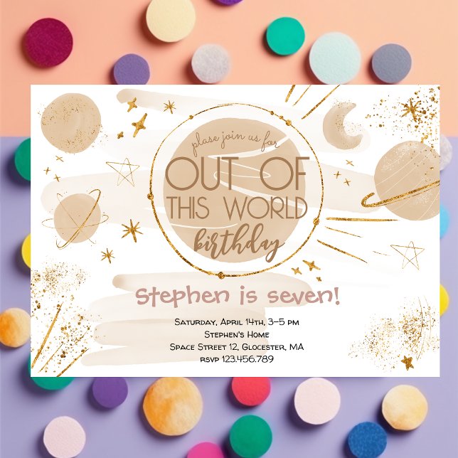 Invitación de cumpleaños de espacio fuera de este  (Subido por el creador)