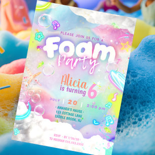 Invitación de cumpleaños de espuma