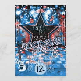 Invitación de cumpleaños de estrella de rock con m