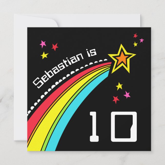 Invitación de cumpleaños de estrella de tiro perso (Anverso)