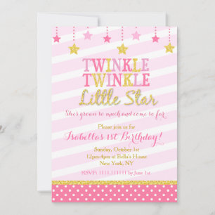 Invitación de cumpleaños de Estrella Pequeña Twink