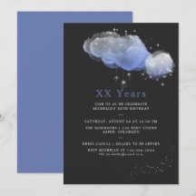 Invitación de cumpleaños de estrellas de acuarela 