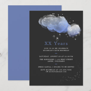 Invitación de cumpleaños de estrellas de acuarela