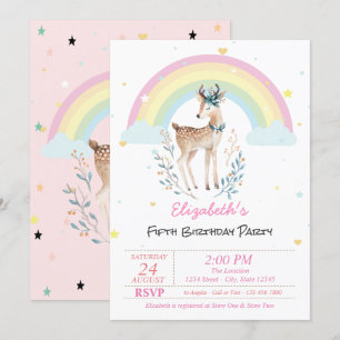 Invitación de cumpleaños de estrellas de renos de