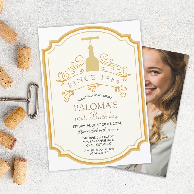 INVITACIÓN DE CUMPLEAÑOS DE ETIQUETA DE VINO PARA  (Subido por el creador)