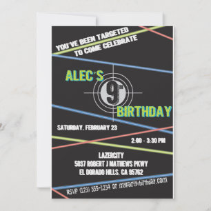 Invitación de cumpleaños de etiqueta láser