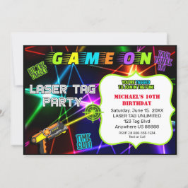Invitación de cumpleaños de etiqueta láser