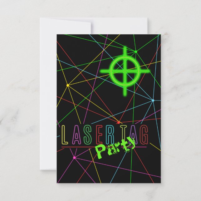 Invitación de cumpleaños de etiqueta láser (Reverso)