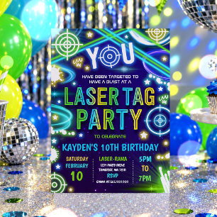Invitación de cumpleaños de etiqueta láser de bril