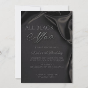 Invitación de cumpleaños de etiqueta negra para to