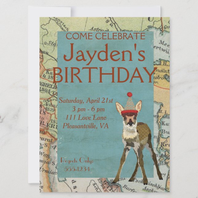 INVITACIÓN DE CUMPLEAÑOS DE EXPLORA DE FAWN (Anverso)