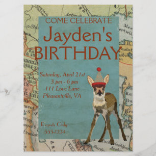 INVITACIÓN DE CUMPLEAÑOS DE EXPLORA DE FAWN