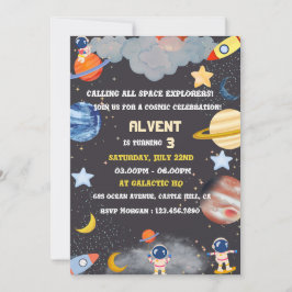 Invitación de cumpleaños de exploradores espaciale