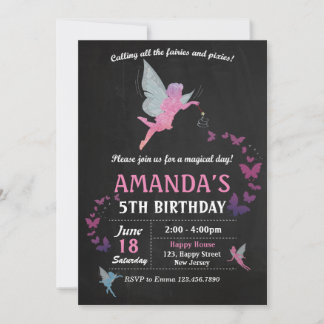 Invitación de cumpleaños de Fairies