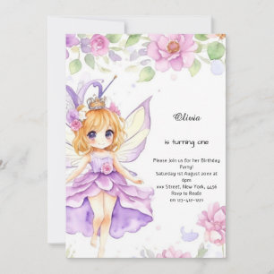 Invitación de cumpleaños de Fairy 1