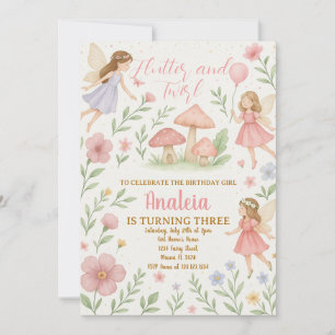 Invitación de cumpleaños de Fairy Garden editable