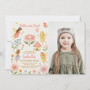 Invitación de cumpleaños de Fairy Garden editable