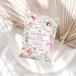 Invitación de cumpleaños de Fairy Garden encantada