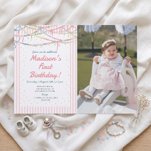 Invitación de cumpleaños de Fancy Nancy Pastel Gir