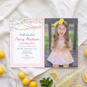 Invitación de cumpleaños de Fancy Nancy Pastel Gir