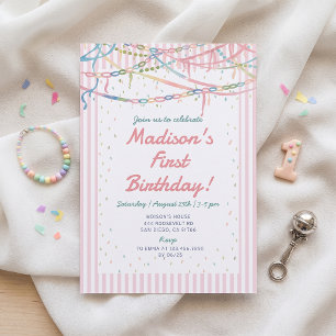 Invitación de cumpleaños de Fancy Nancy Pastel Gir