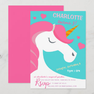 Invitación de cumpleaños de Fancy Unicorn