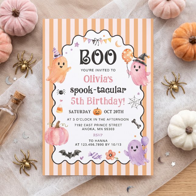 Invitación de cumpleaños de fantasma Boo lindo (Subido por el creador)