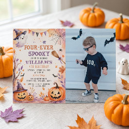 Invitación de cumpleaños de fantasma de calabaza e
