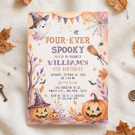 Invitación de cumpleaños de fantasma de calabaza e