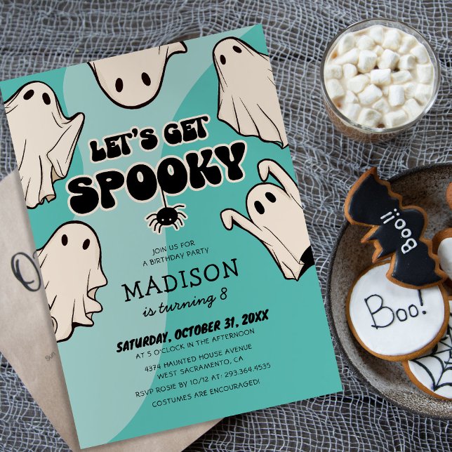Invitación de cumpleaños de fantasma Vamos a asust (Subido por el creador)