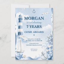 Invitación de cumpleaños de faro náutico