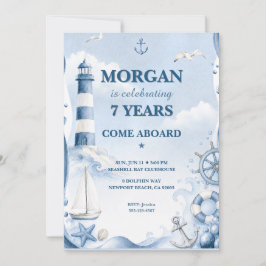 Invitación de cumpleaños de faro náutico