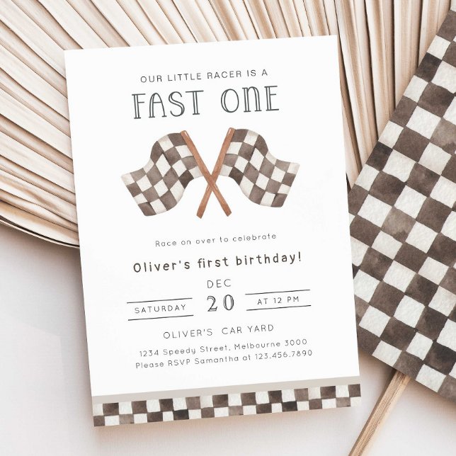 Invitación de cumpleaños de Fast ONE Racing Flags (Subido por el creador)