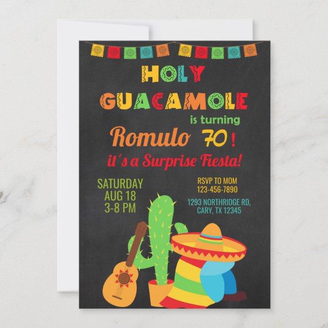 Invitación de cumpleaños de Fiesta, cualquier edad (Anverso)