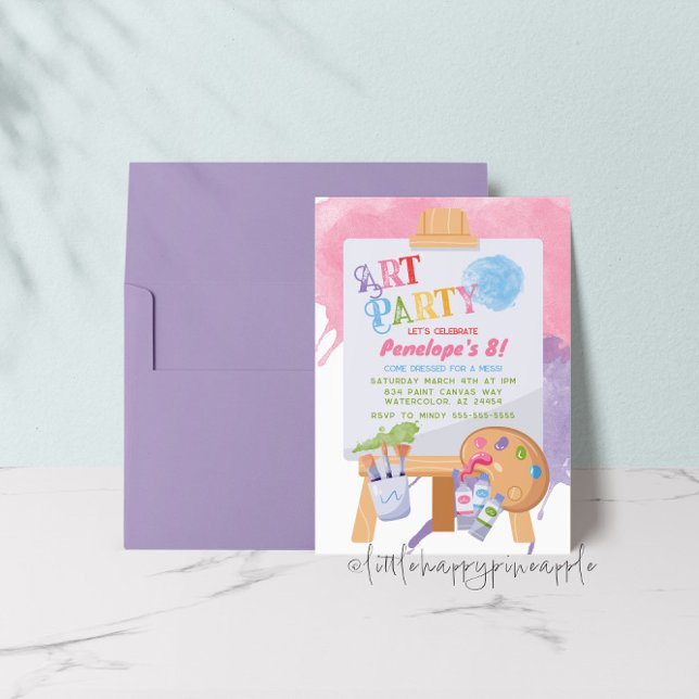 Invitación de cumpleaños de Fiesta de arte (Subido por el creador)