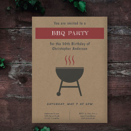 Invitación de cumpleaños de Fiesta de barbacoa Kra