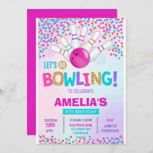 Invitación de cumpleaños de Fiesta de boliche