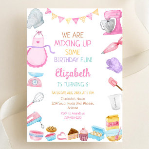 Invitación de cumpleaños de fiesta de cocina y rep