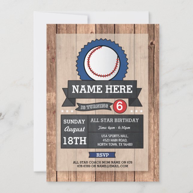Invitación de cumpleaños de Fiesta de deportes de  (Anverso)