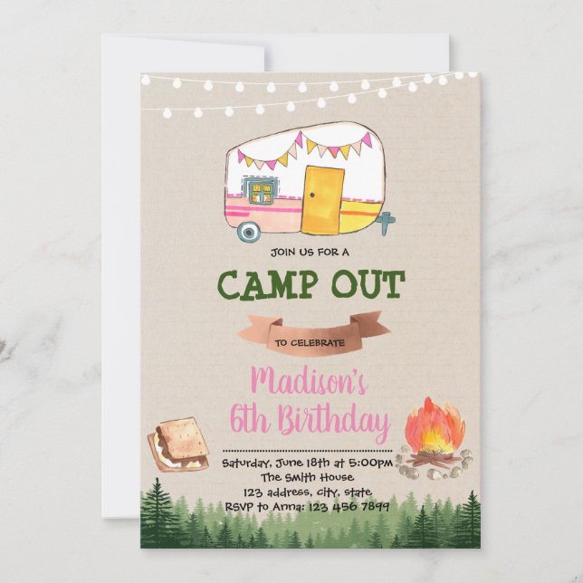 Invitación de cumpleaños de fiesta de glamour de c (Anverso)