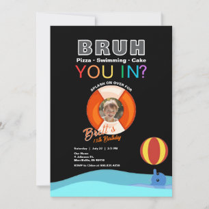 Invitación de cumpleaños de Fiesta de la piscina B
