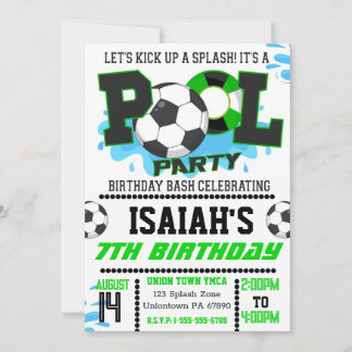 Invitación de cumpleaños de Fiesta de la piscina d