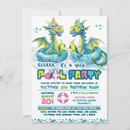 Invitación de cumpleaños de Fiesta de la piscina d