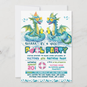 Invitación de cumpleaños de Fiesta de la piscina d