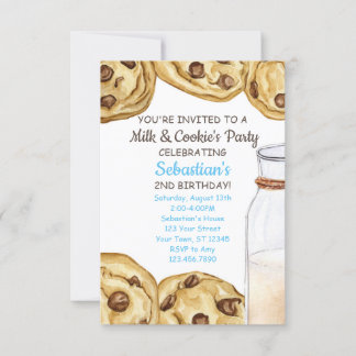 Invitación de cumpleaños de Fiesta de leche y gall