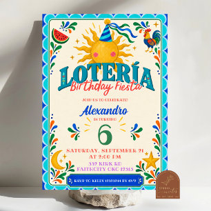 Invitación de cumpleaños de fiesta de lotería de n